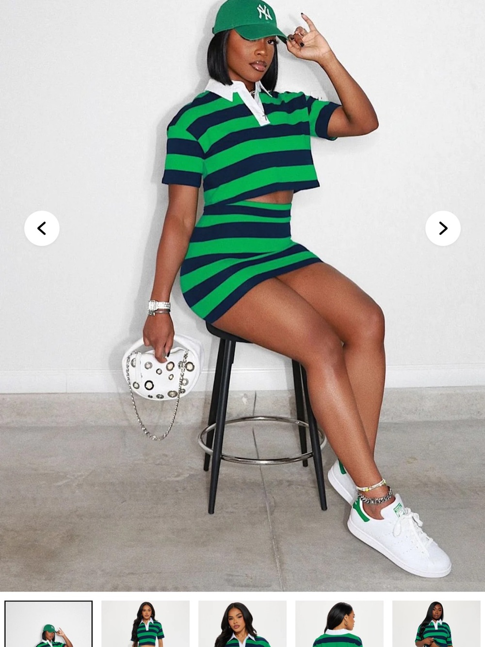 Lindsay Striped Polo Skirt Set BNWT❤️‍🔥✨🖤